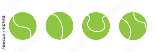 Green tennis ball icon vector illustration.