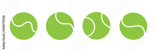 Green tennis ball icon vector illustration.
