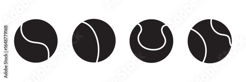 Tennis ball vector logo illustration isolated sign symbol. Icon pictogram for web graphics