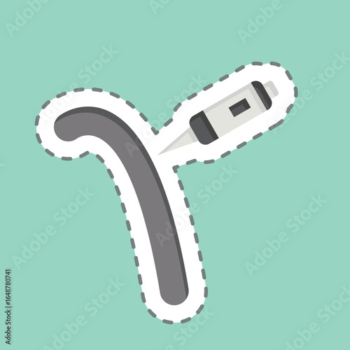Sticker line cut Tatto Process. related to Tattoo symbol. design editable