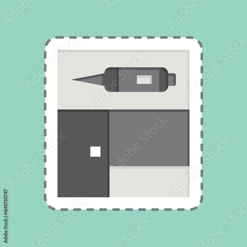 Sticker line cut Tatto Salon. related to Tattoo symbol. design editable