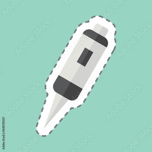 Sticker line cut Tatto Pen. related to Tattoo symbol. design editable