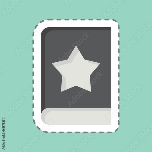 Sticker line cut Tatto Book. related to Tattoo symbol. design editable