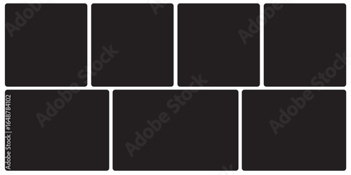 Template photo collage vector 7 pictures blank style, moodboard, album