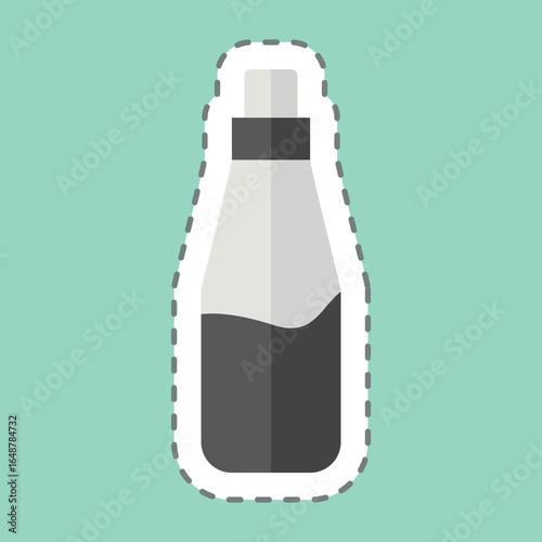 Sticker line cut Sanitizer. related to Tattoo symbol. design editable