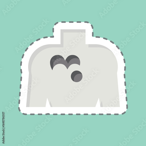 Sticker line cut Front Tatto. related to Tattoo symbol. design editable