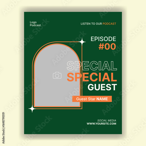 Engaging Podcast Episode Graphic Template for Special Guest Spotlight Layout Design