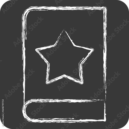Icon Tatto Book. related to Tattoo symbol. chalk Style. design editable