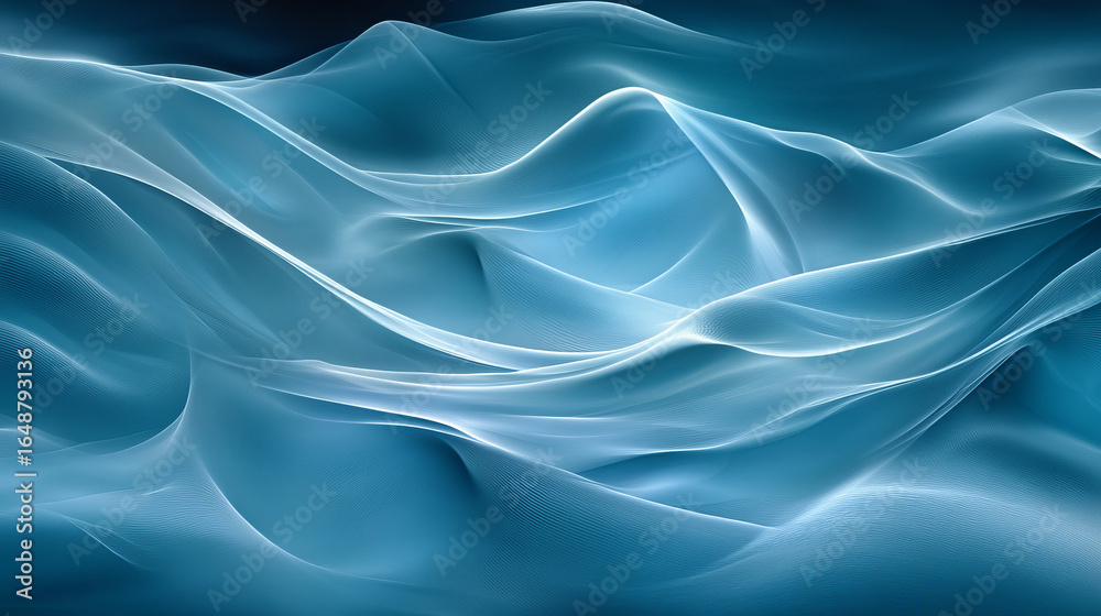 Fototapeta premium Abstract flowing blue and white design