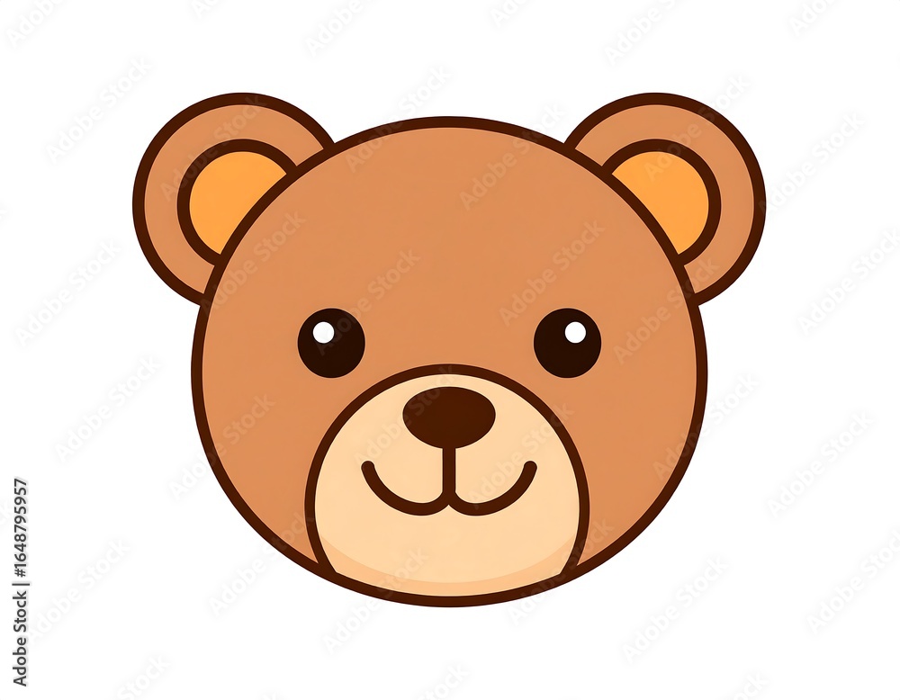 Fototapeta premium Cartoon bear head, simple design