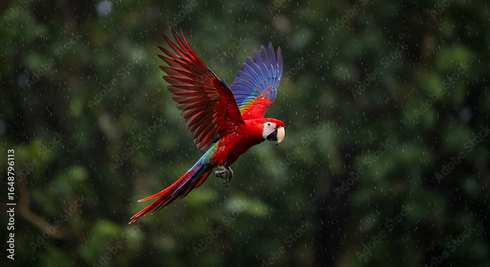 Naklejka premium red and green macaw
