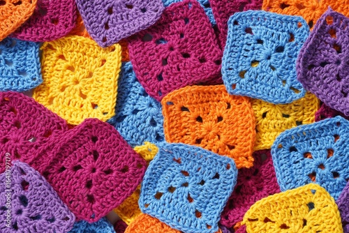 Colorful crochet squares