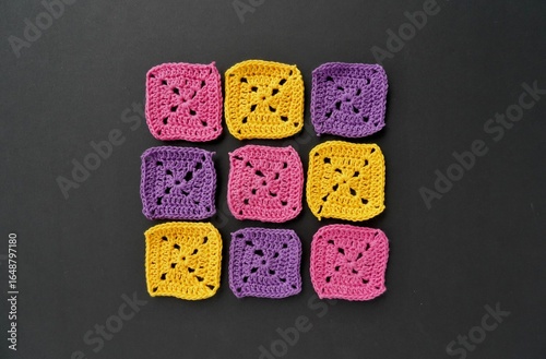 Colorful crochet squares