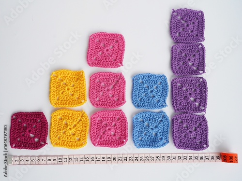Colorful crochet squares