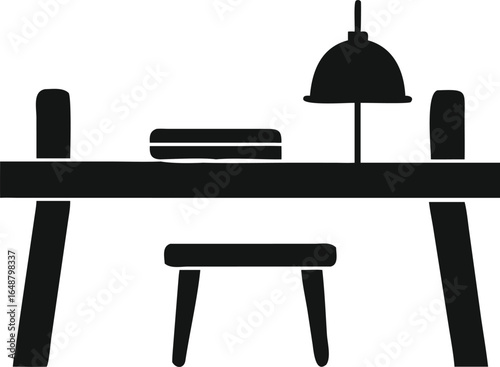 Comfortable and empty dining room with a table and chairs for a meeting