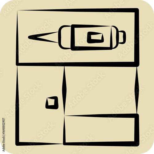Icon Tatto Salon. related to Tattoo symbol. hand drawn style. design editable