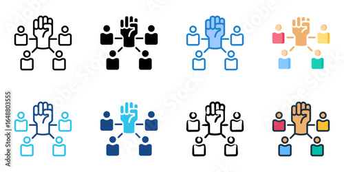 Team Empowerment icon set multiple style collection 
