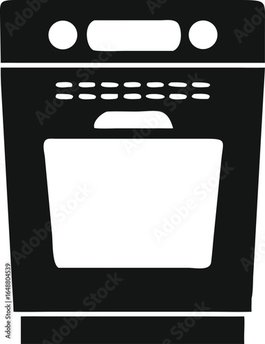 Household electric appliances such as washing machines, ovens, and refrigerators are shown in vector illustration format