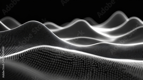 Abstract digital landscape of undulating forms