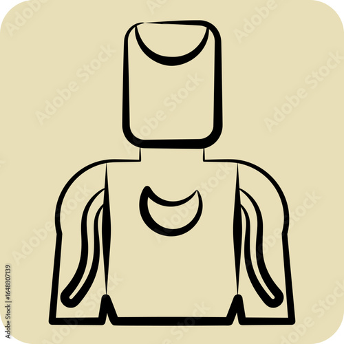 Icon Tatto Artist. related to Tattoo symbol. hand drawn style. design editable