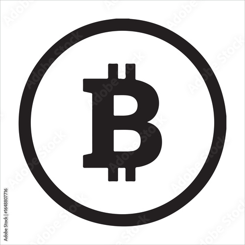 Bitcoin Flat Coin Icon | Crypto Currency & Digital Payment Vector (EPS 10)