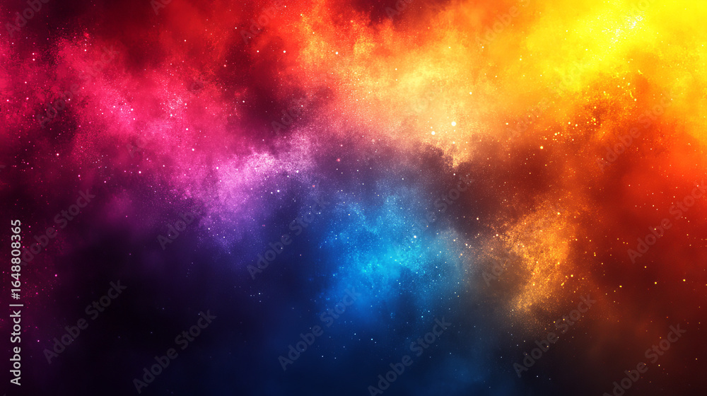 Naklejka premium Vibrant nebulae swirling in cosmic colors