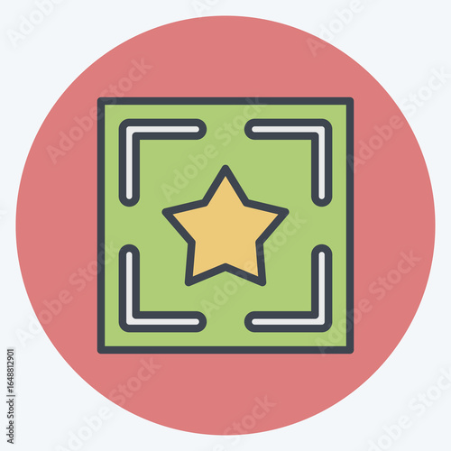 Icon Trafaret. related to Tattoo symbol. color mate style. design editable