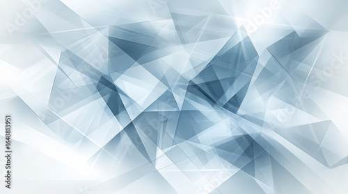 Abstract geometric design with light blue and gray overlapping triangles