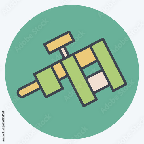 Icon Tatto Machine. related to Tattoo symbol. color mate style. design editable