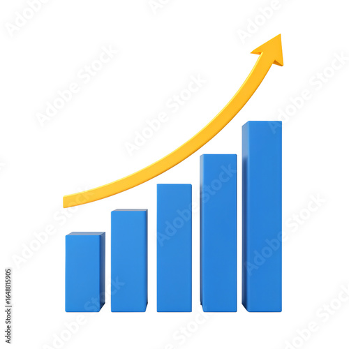 3d bar chart with upward trend arrow isolated on transparent background Free Download 3d bar chart with upward trend arrow isolated on transparent background - GFXLoad