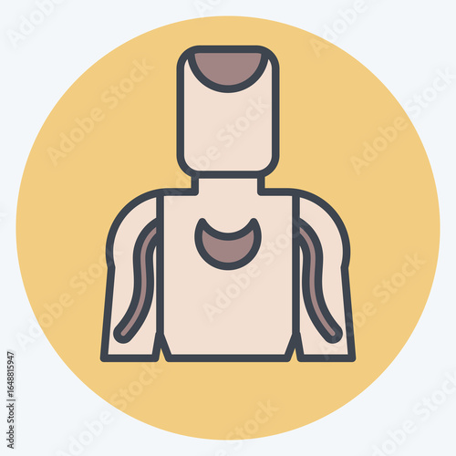 Icon Tatto Artist. related to Tattoo symbol. color mate style. design editable