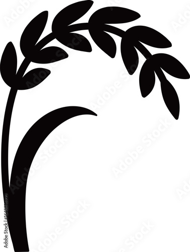 稲のアイコン　モノトーン