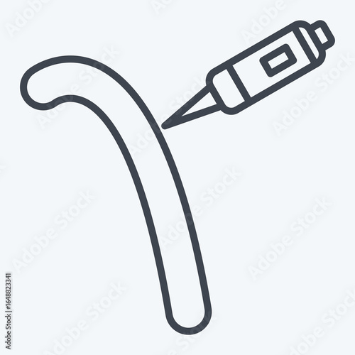 Icon Tatto Process. related to Tattoo symbol. line style. design editable