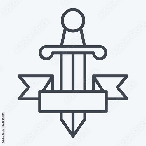 Icon Sword Tatto. related to Tattoo symbol. line style. design editable