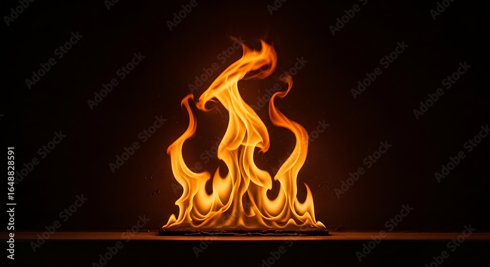 Fototapeta premium Dynamic flame pattern against dark background