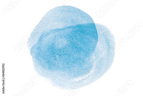 Light blue circle pattern watercolor, isolated on transparent background.