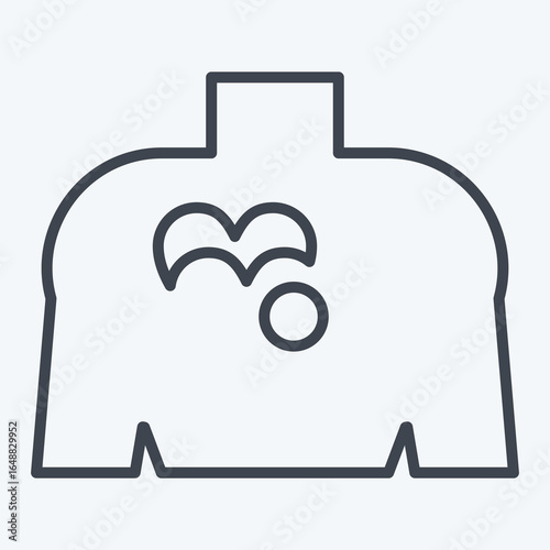 Icon Front Tatto. related to Tattoo symbol. line style. design editable