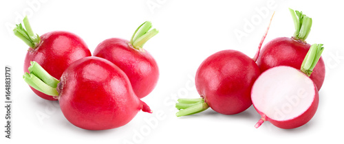 fresh radish isolated on white background. clipping path