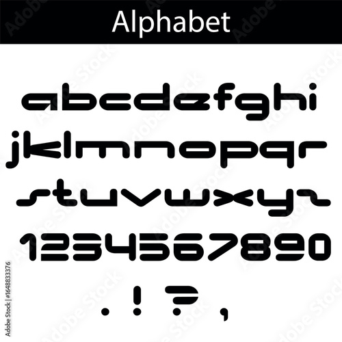 alphabet, font alphabet, letters, numbers, punctuation, punctuation marks, vector