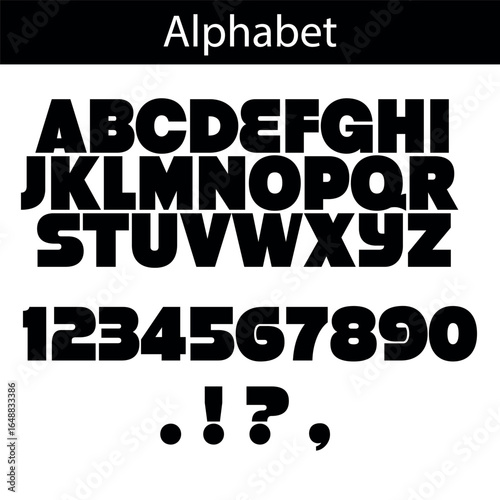 alphabet, font alphabet, letters, numbers, punctuation, punctuation marks, vector