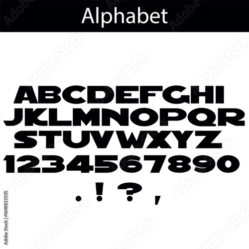 alphabet, font alphabet, letters, numbers, punctuation, punctuation marks, vector