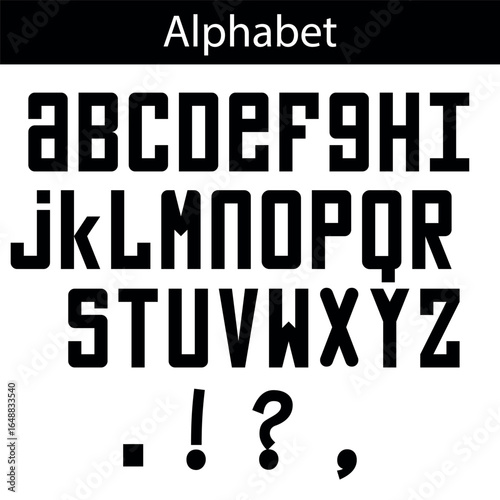 alphabet, font alphabet, letters, numbers, punctuation, punctuation marks, vector