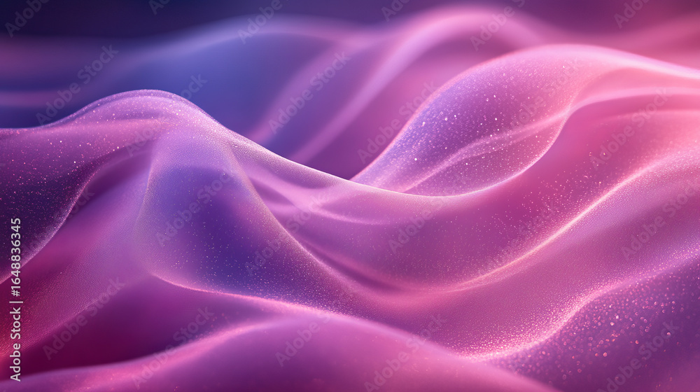 Obraz premium Abstract flowing, wavy shapes in vibrant purples and pinks