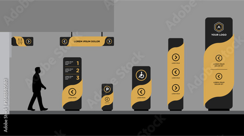Exterior and interior signage template set corporate identity