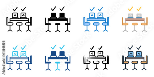 Inclusive Workplace icon set multiple style collection 
