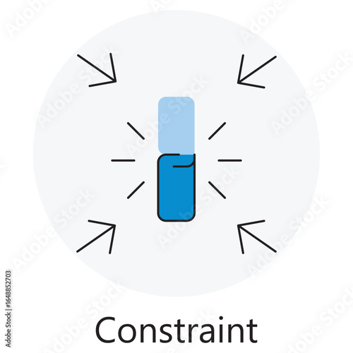 constraint Icon, Time Constraints, Budget Constraints, Resource Constraints, Technical Constraints, Design Constraints, vecor