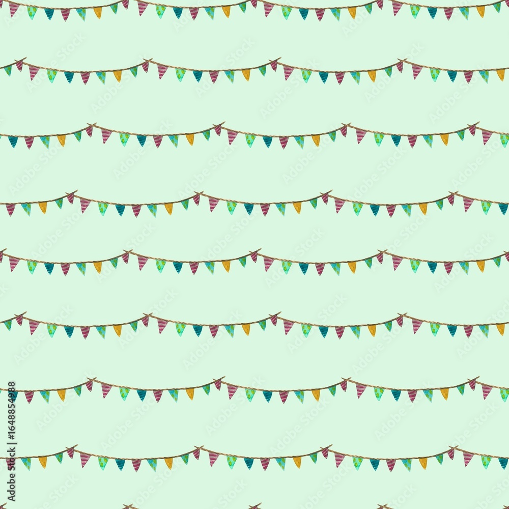 Fototapeta premium Seamless hand-drawn Christmas pattern with festive elements: snowflakes, gifts, ornaments, and winter plants. Perfect for wrapping paper, textiles, and holiday decor.