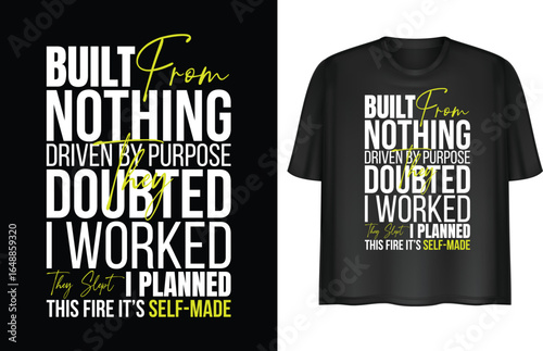 Self-Made Hustler Motivational Typography Tee