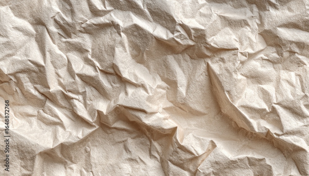 Fototapeta premium Crinkled beige paper texture (5)