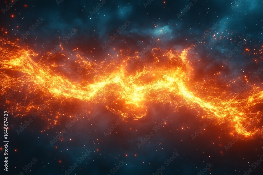 Fototapeta premium Abstract hot fire lightning